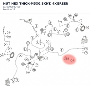 Diagram preview: NUT HEX THICK-M5X0.8XHT. 4XGREEN (J910000500400)
