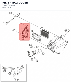 Diagram preview: FILTER BOX COVER (76006002000)