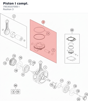 Diagram preview: Piston I compl. (79530107000 I)