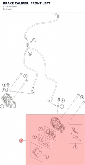 Diagram preview: BRAKE CALIPER, FRONT LEFT (63713015000)