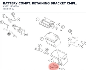 Diagram preview: BATTERY COMPT. RETAINING BRACKET CMPL. (A58011154010)