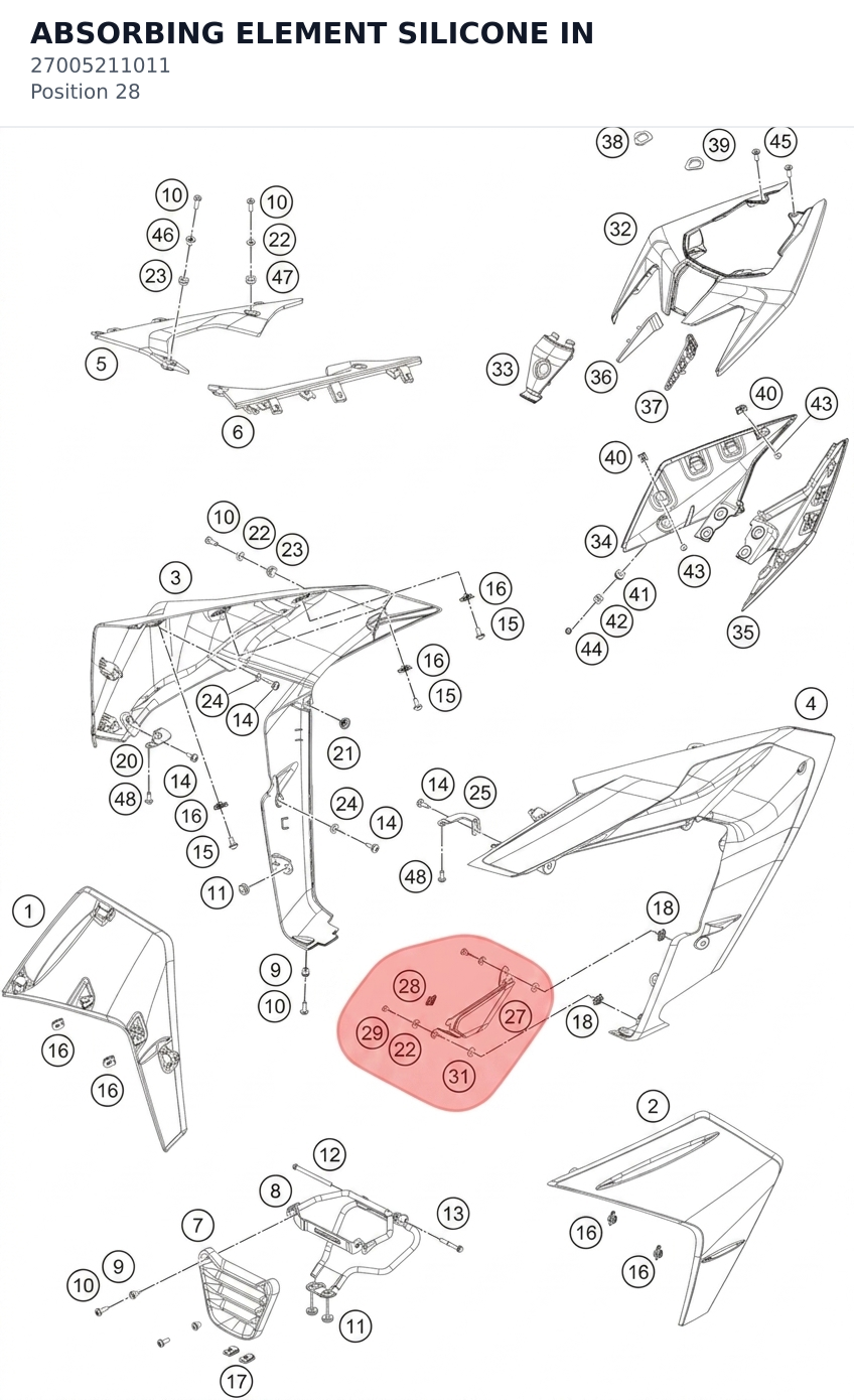 Diagram preview: ABSORBING ELEMENT SILICONE IN (27005211011)
