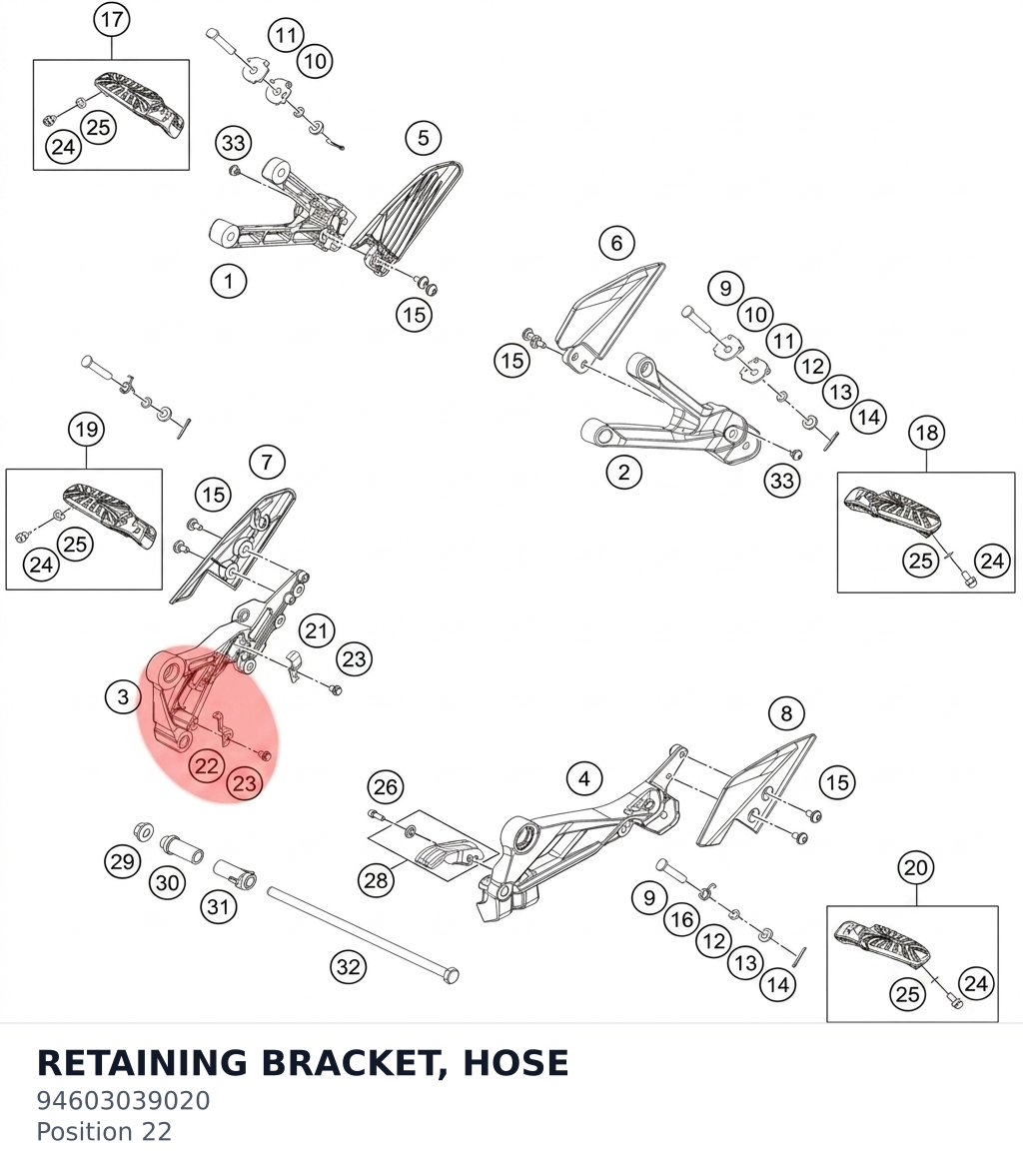 Diagram preview: RETAINING BRACKET, HOSE (94603039020)