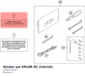 Diagram preview: Sticker set XPLOR OC 214x161 (52000232SET)
