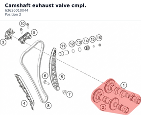 Diagram preview: Camshaft exhaust valve cmpl. (63636010044)