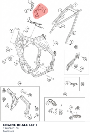Diagram preview: ENGINE BRACE LEFT (79403013100)