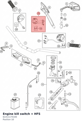 Diagram preview: Engine kill switch + HFS (61411174100)