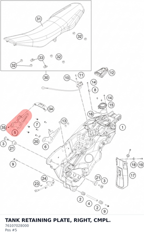 Diagram preview: TANK RETAINING PLATE, RIGHT, CMPL. (76107028000)
