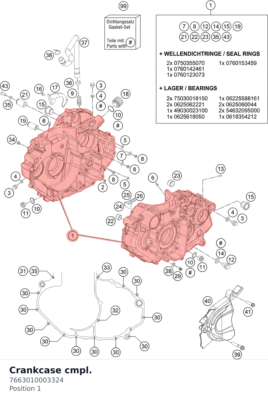 Diagram preview: Crankcase cmpl. (7663010003324)
