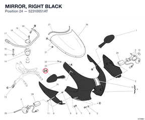 MIRROR, RIGHT BLACK 52310051AT diagram position