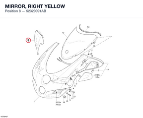MIRROR, RIGHT YELLOW