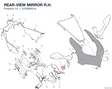 REAR-VIEW MIRROR R.H. 523S0651A diagram position