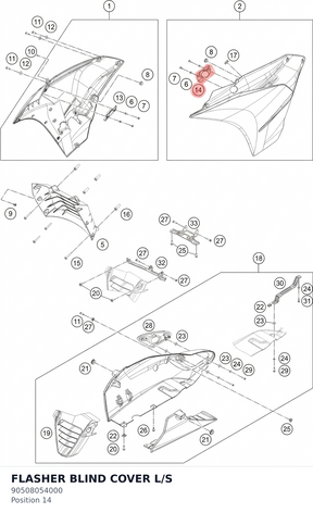 Diagram preview: FLASHER BLIND COVER L/S (90508054000)