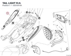 TAIL LIGHT R.H. 52510414A diagram position