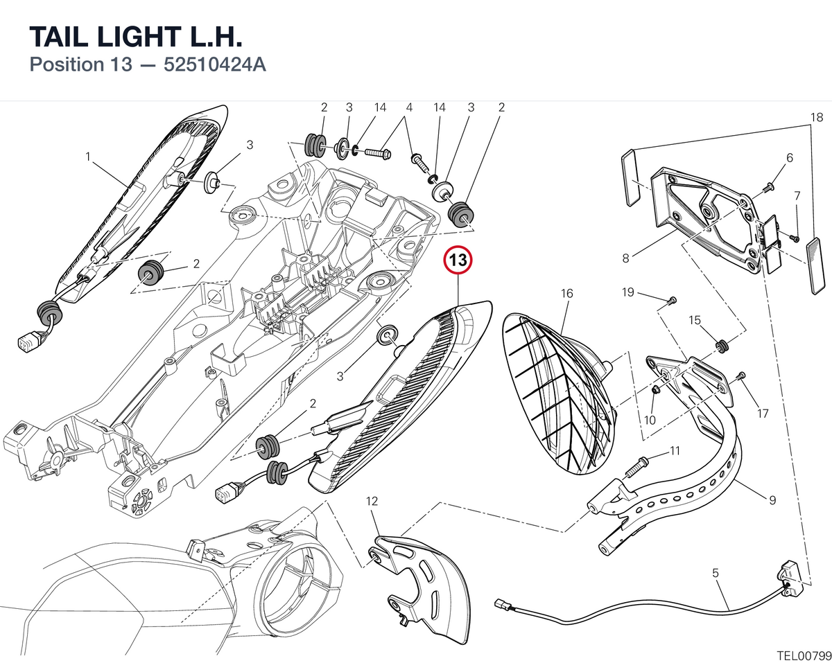 TAIL LIGHT L.H. 52510424A diagram position