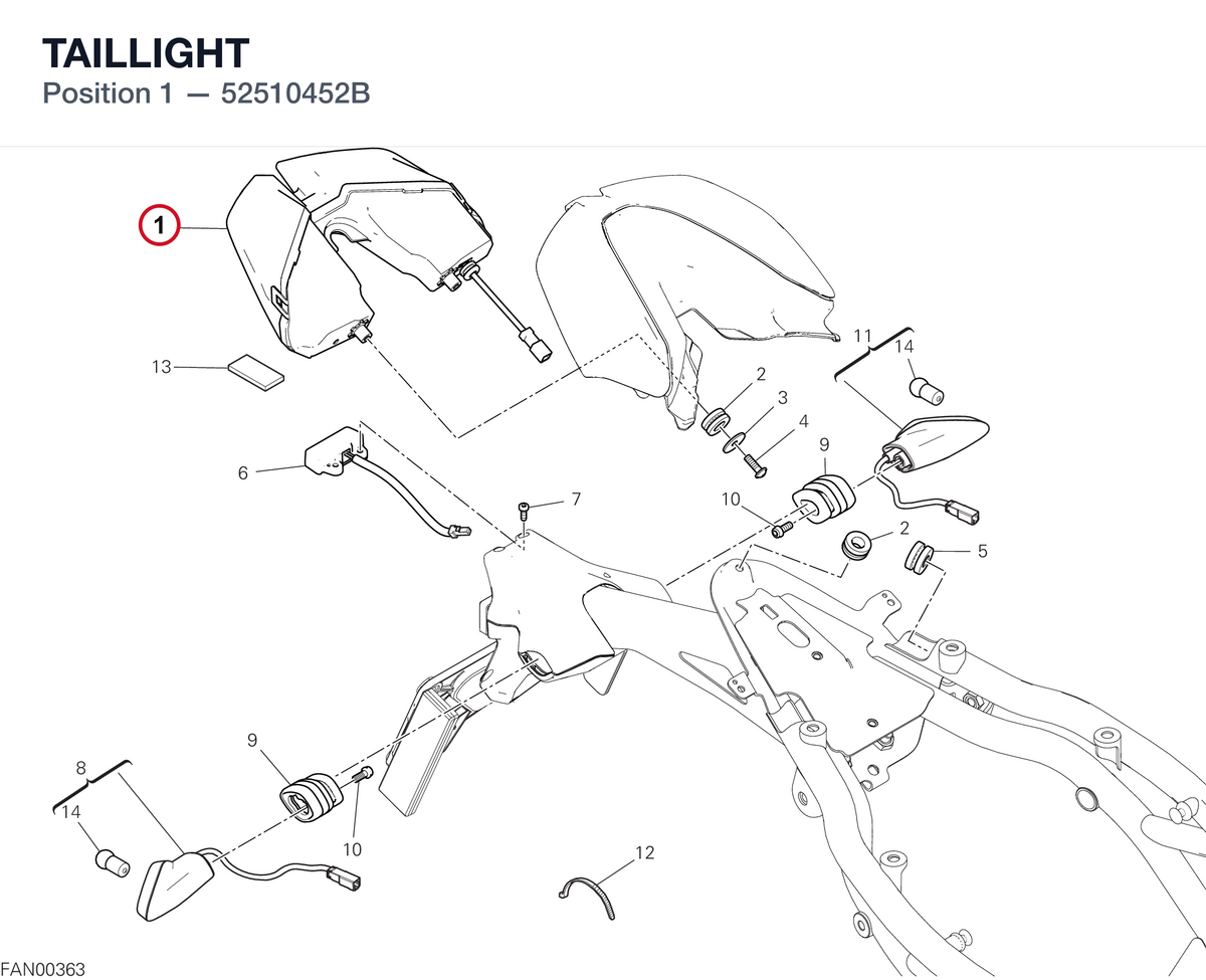 TAILLIGHT 52510452B diagram position