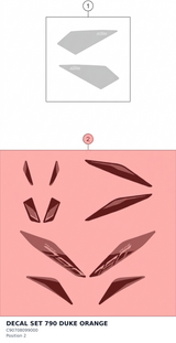 Diagram preview: DECAL SET 790 DUKE ORANGE (C90708099000)