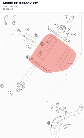 Diagram preview: MUFFLER REPACK KIT (79005989010)