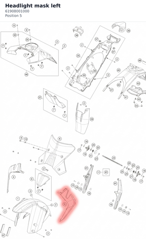 Diagram preview: Headlight mask left (61908001000)