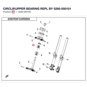 CIRCLIP,UPPER BEARING REPL BY 5280-050101 product image