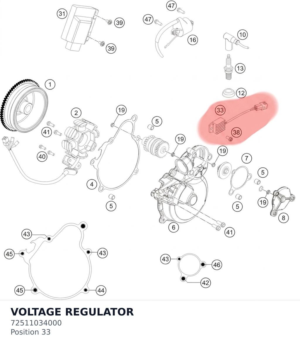 Diagram preview: VOLTAGE REGULATOR (72511034000)