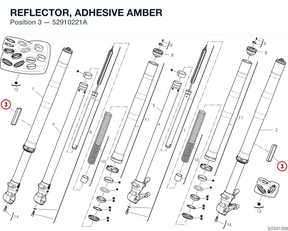 REFLECTOR, ADHESIVE AMBER 52910221A diagram position