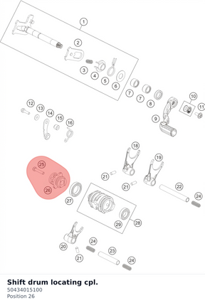 Diagram preview: Shift drum locating cpl. (50434015100)