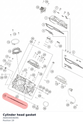 Diagram preview: Cylinder head gasket (A60030036095)