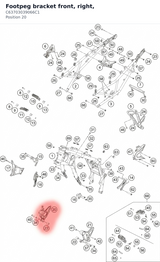 Diagram preview: Footpeg bracket front, right, (C63703039066C1)
