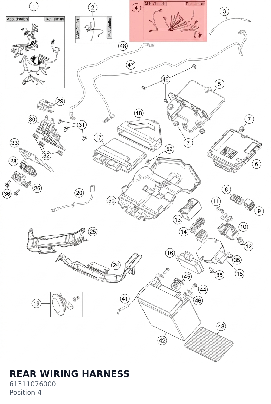 Diagram preview: REAR WIRING HARNESS (61311076000)