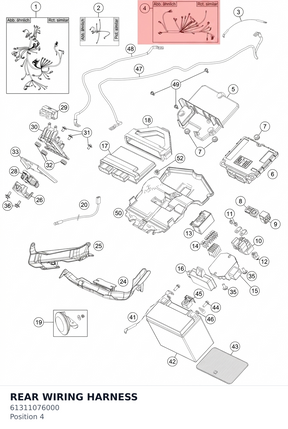 Diagram preview: REAR WIRING HARNESS (61311076000)