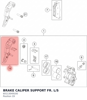 Diagram preview: BRAKE CALIPER SUPPORT FR. L/S (60113049100)