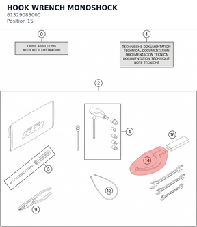 Diagram preview: HOOK WRENCH MONOSHOCK (61329083000)