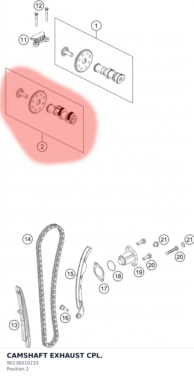 Diagram preview: CAMSHAFT EXHAUST CPL. (90236010233)