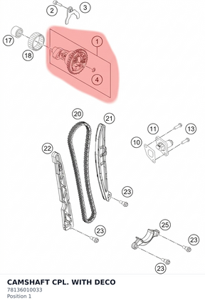 Diagram preview: CAMSHAFT CPL. WITH DECO (78136010033)