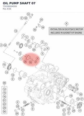Diagram preview: OIL PUMP SHAFT 07 (75038004000)