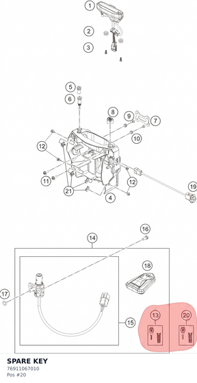 Diagram preview: SPARE KEY (76911067010)