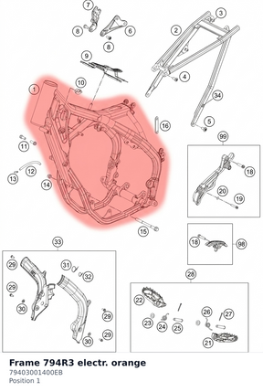Diagram preview: Frame   794R3   electr. orange (79403001400EB)