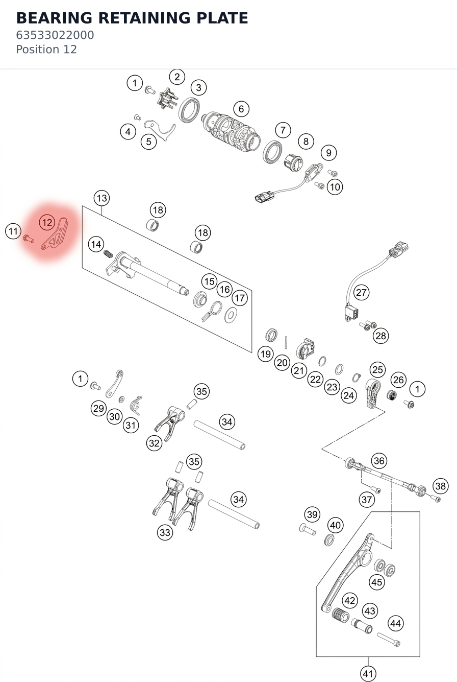 Diagram preview: BEARING RETAINING PLATE (63533022000)