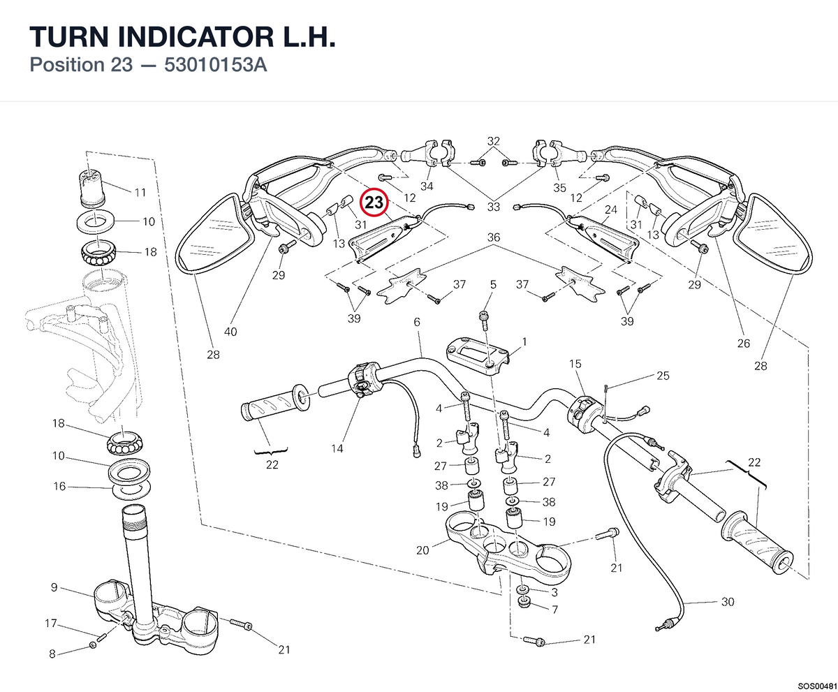 TURN INDICATOR L.H. 53010153A diagram position