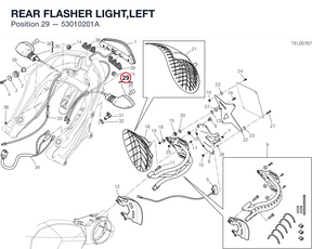REAR FLASHER LIGHT,LEFT 53010201A diagram position