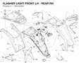 FLASHER LIGHT FRONT LH - REAR RH 53010225A diagram position