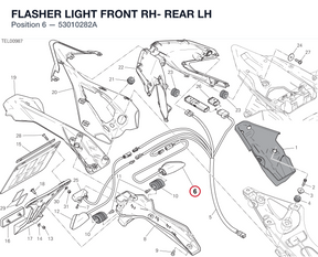 FLASHER LIGHT FRONT RH- REAR LH 53010282A diagram position
