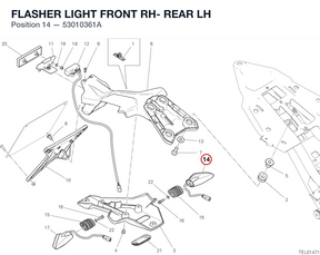 FLASHER LIGHT FRONT RH- REAR LH 53010361A diagram position