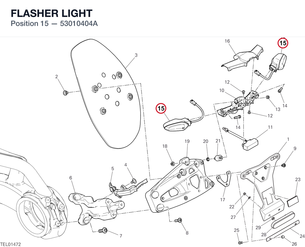 FLASHER LIGHT 53010404A diagram position