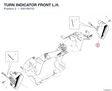 TURN INDICATOR FRONT L.H. 53010631D diagram position