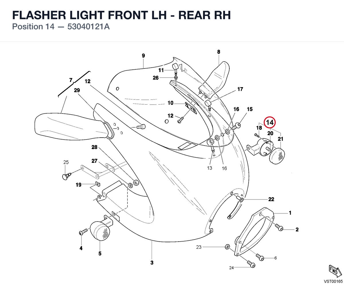 FLASHER LIGHT FRONT LH - REAR RH