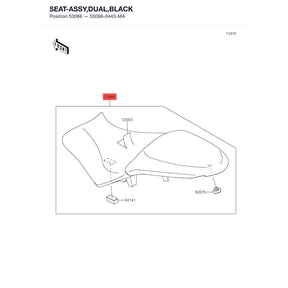 Kawasaki OEM – SEAT-ASSY,DUAL,BLACK product image