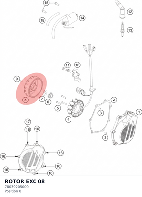 Diagram preview: ROTOR EXC 08 (78039205000)