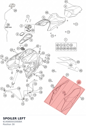 Diagram preview: SPOILER LEFT (61408050100EBA)